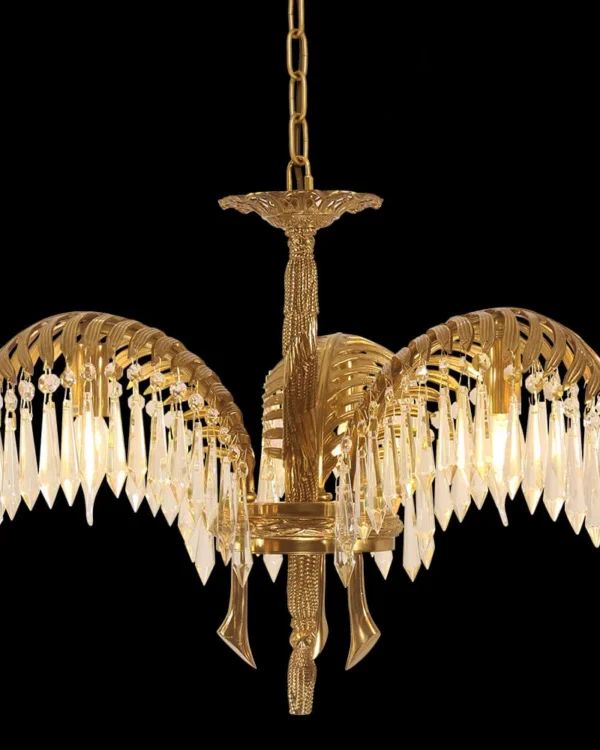 Batignolles Branch Crystal Chandelier, 21" in antique brass