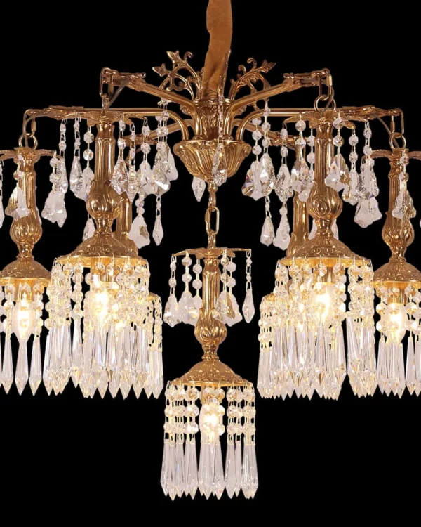 Batignolles Crystal Chandelier, 26" in antique brass
