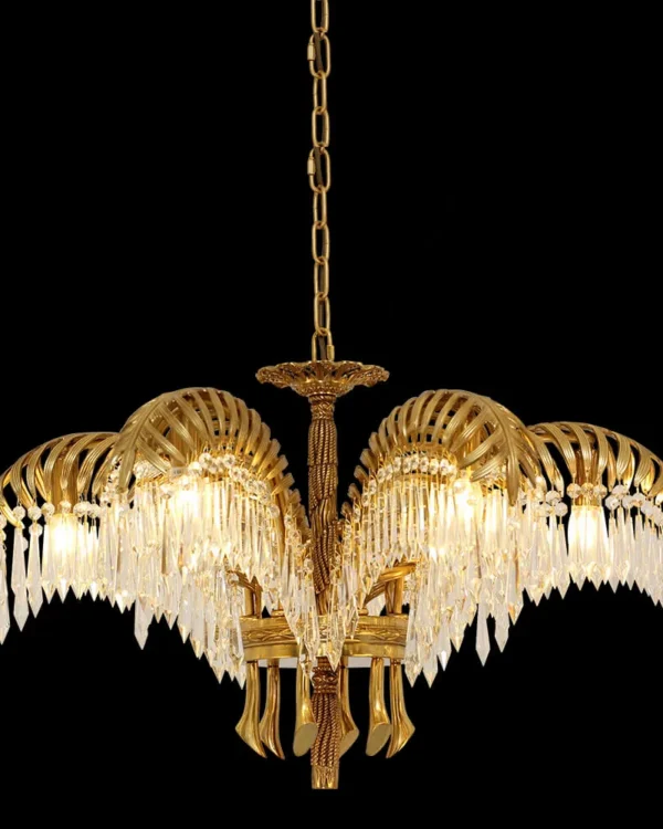 Batignolles Branch Crystal Chandelier, 30" in antique brass