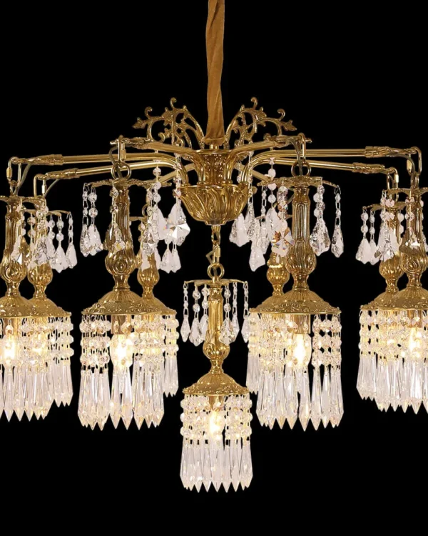 Batignolles Crystal Chandelier, 32" in antique brass