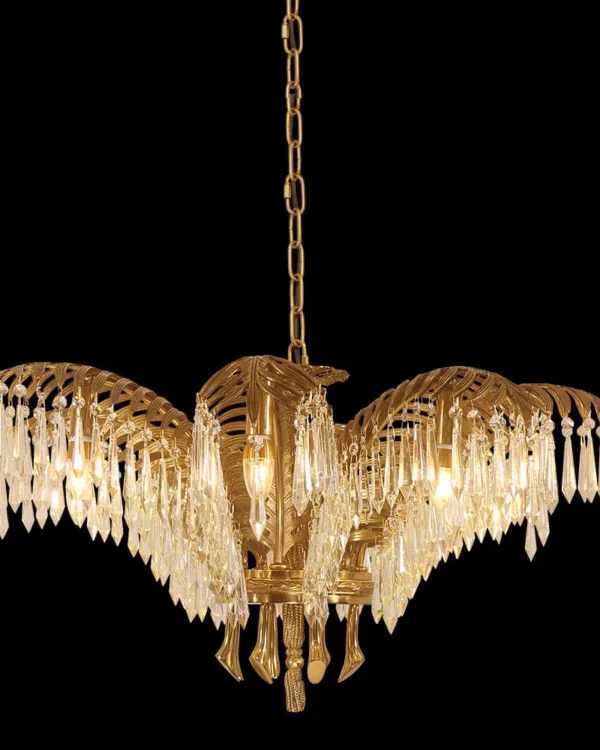 Batignolles Branch Crystal Chandelier, 32" in antique brass