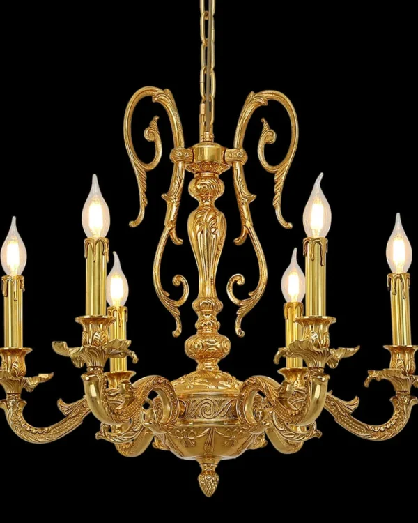 Belleville Brass Chandelier, 25" in antique brass