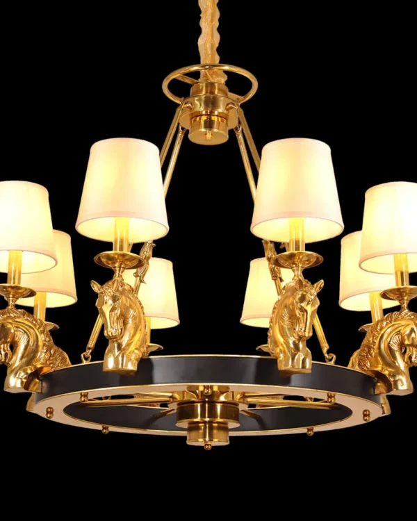 Belleville Brass Chandelier, 35" in antique brass
