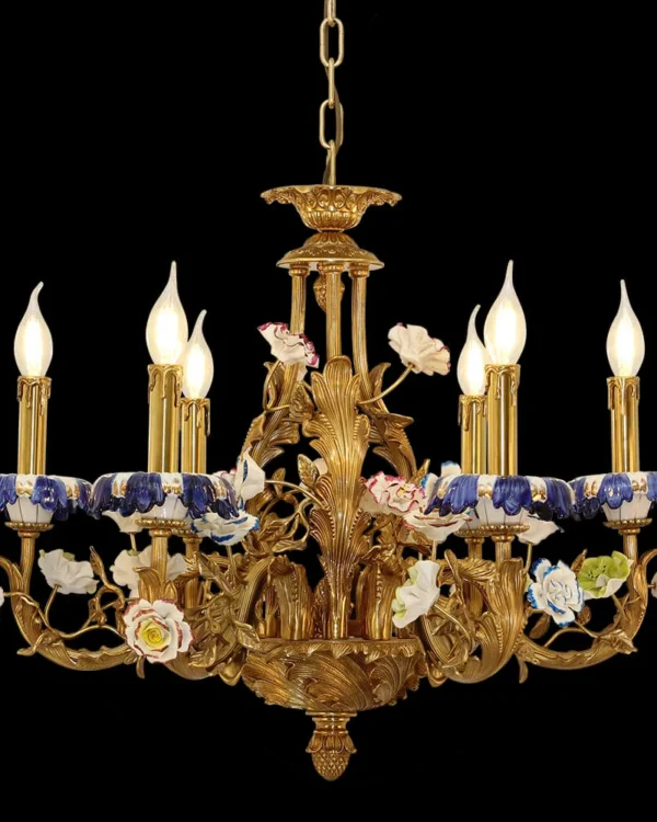 Bercy Brass Chandelier, 27" in antique brass