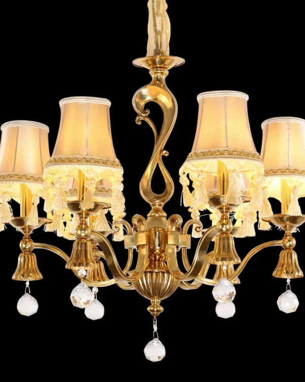 Cluny Crystal Chandelier, 25" in antique brass