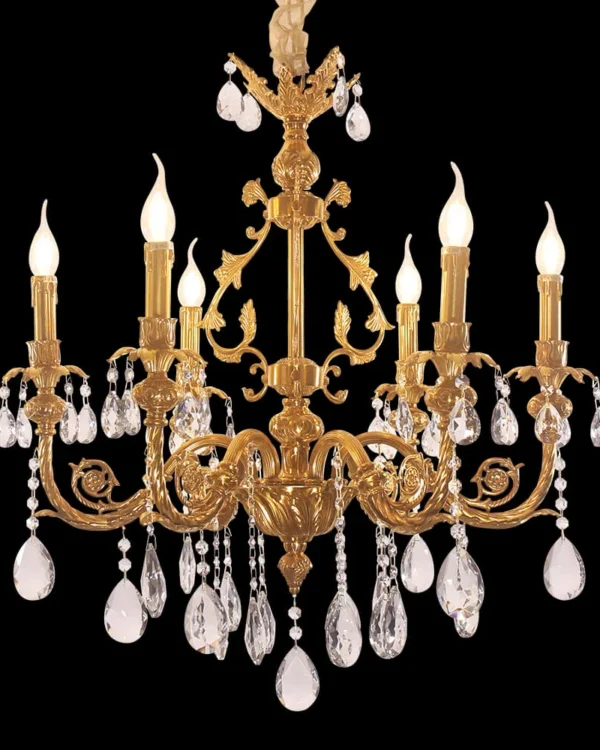 Cluny Crystal Chandelier, 27" in antique brass
