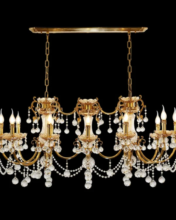 Cluny Crystal Chandelier, 28" in antique brass
