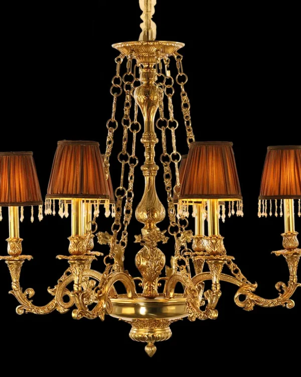 Denfert Brass Chandelier, 30" in antique brass