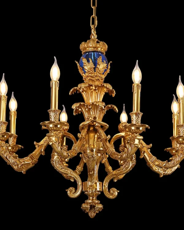 Denfert Brass Chandelier, 33" in antique brass