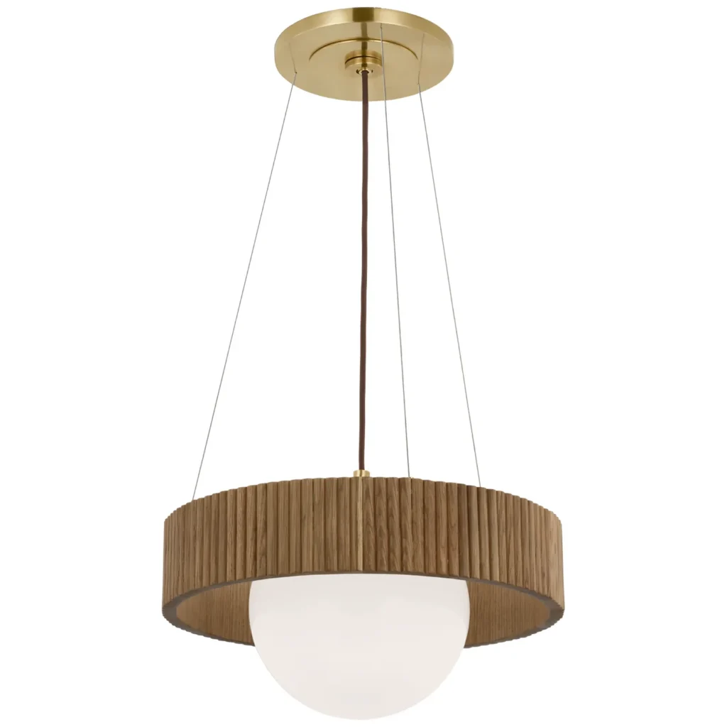 Doré Ring Glass Chandelier, 18" in brass