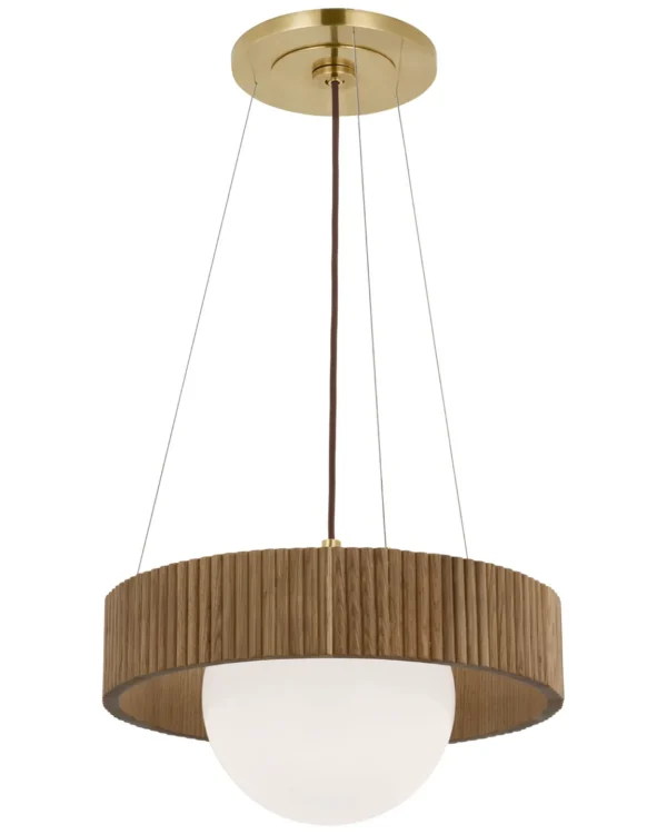 Doré Ring Glass Chandelier, 18" in brass