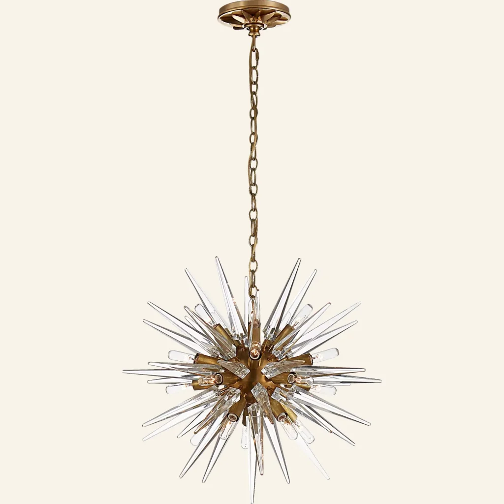 Doré Chandelier, 20" in antique brass