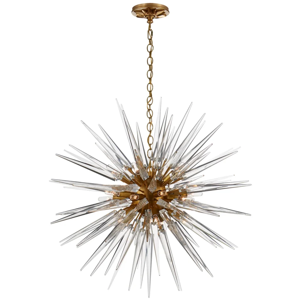 Doré Chandelier, 29" in antique brass