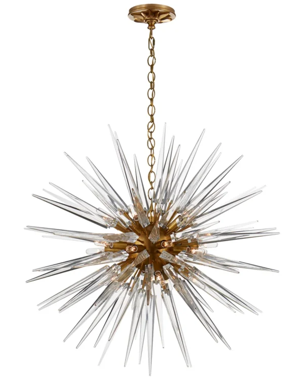 Doré Chandelier, 29" in antique brass