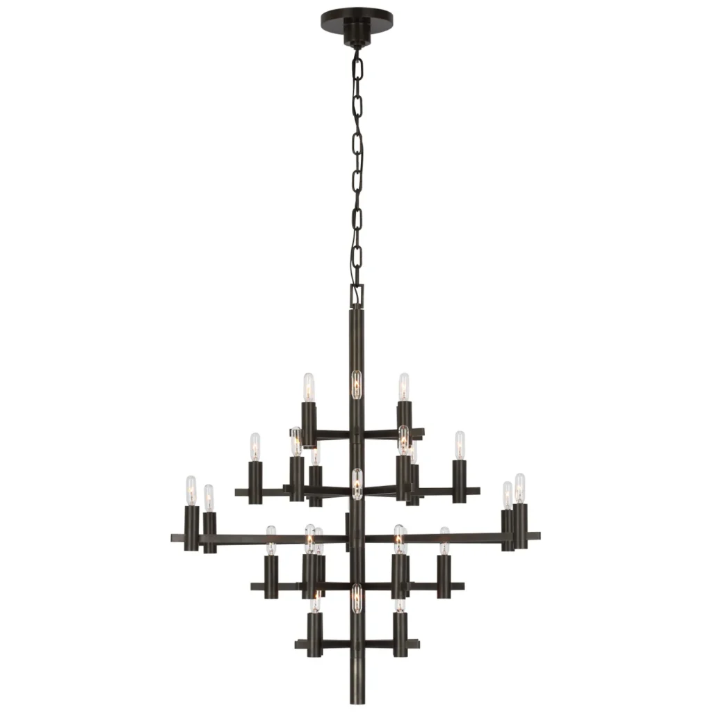 Doré Brass Chandelier, 32" in bronze