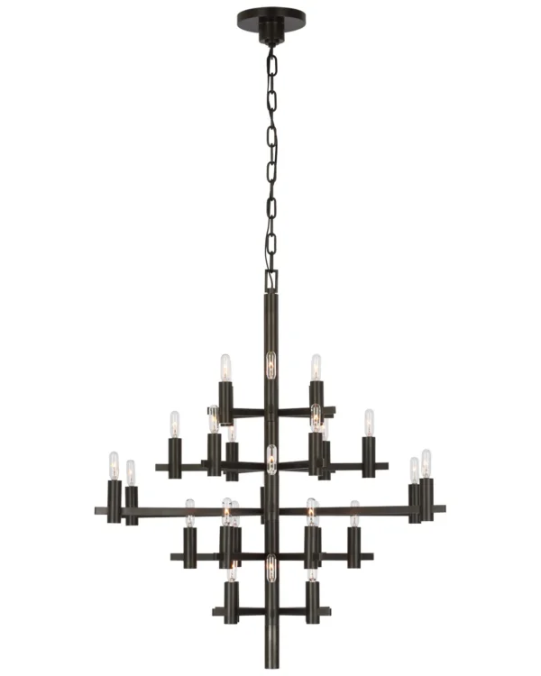 Doré Brass Chandelier, 32" in bronze