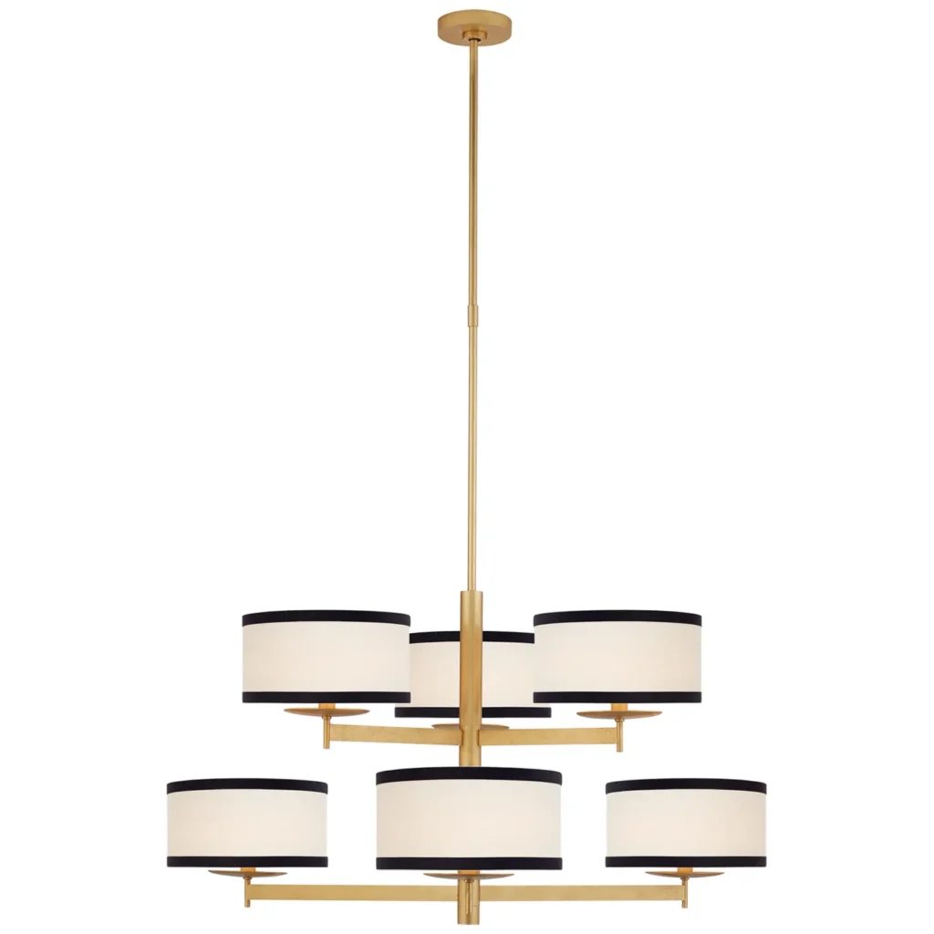 Doré Two-Tier Chandelier, 37" in gold