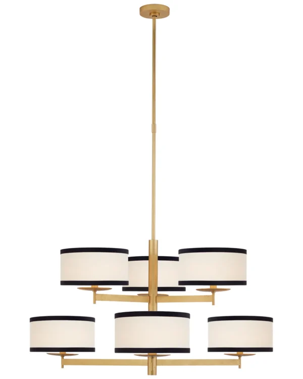 Doré Two-Tier Chandelier, 37" in gold