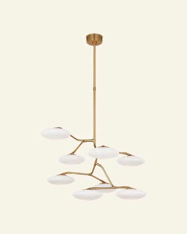 Doré Glass Chandelier, 39" in antique brass