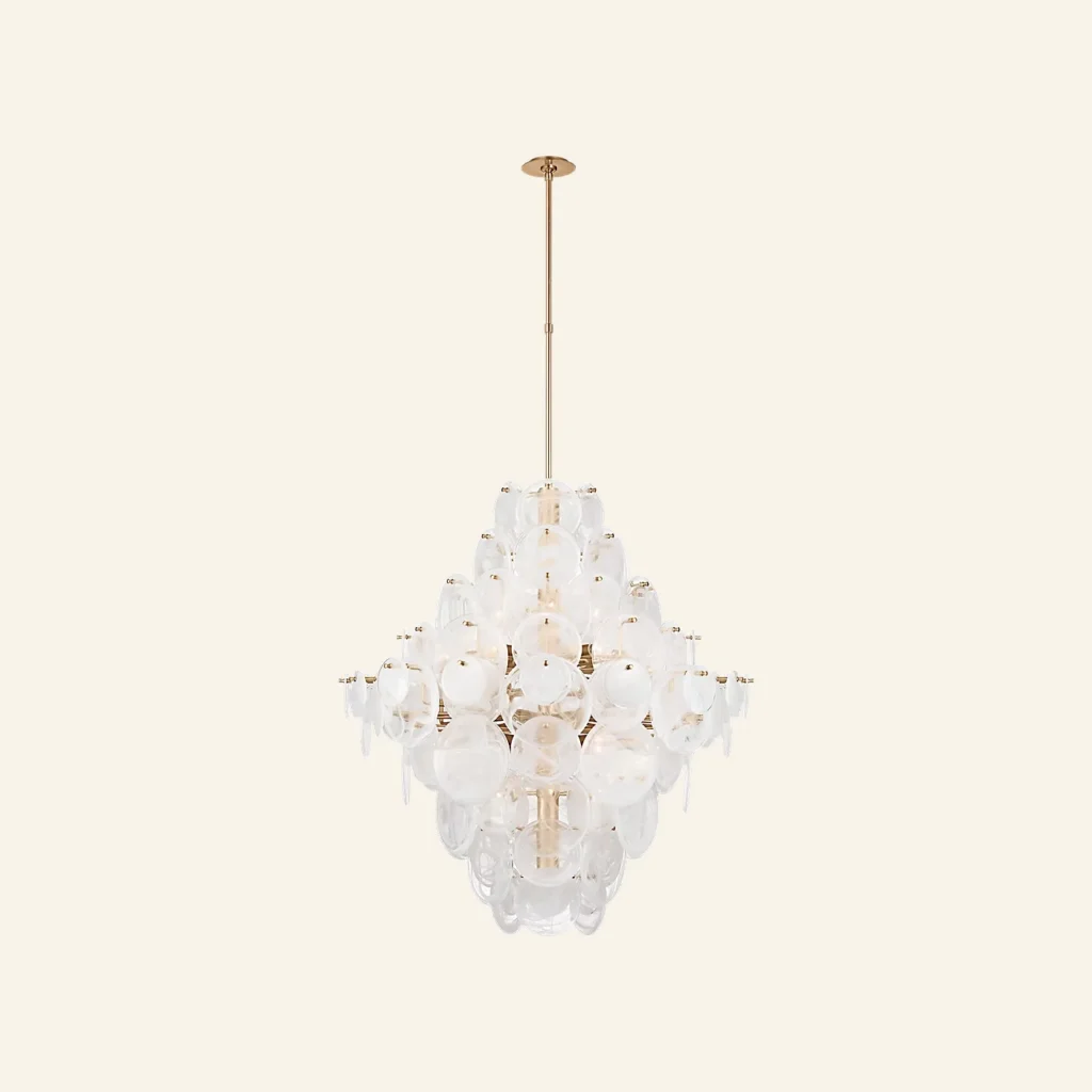 Doré Glass Chandelier, 44" in gold