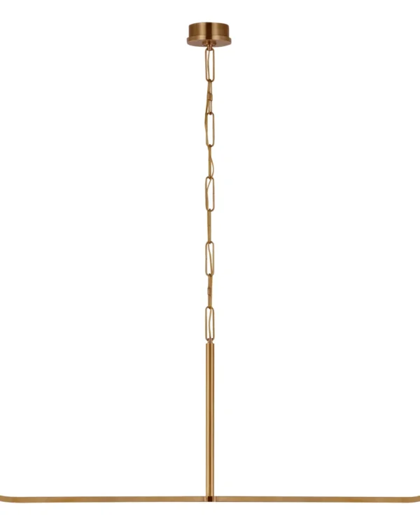 Doré Linear Alabaster Chandelier, 57" in antique brass