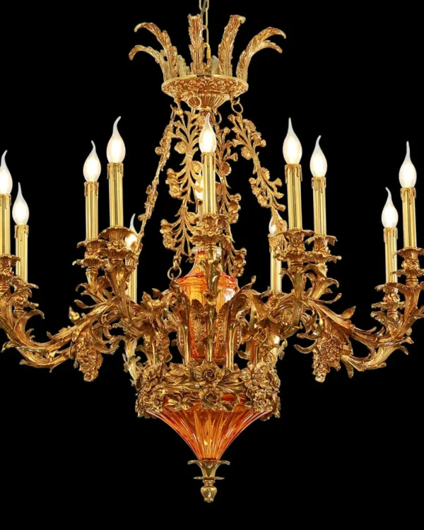 Eugénie Brass Chandelier, 39" in antique brass