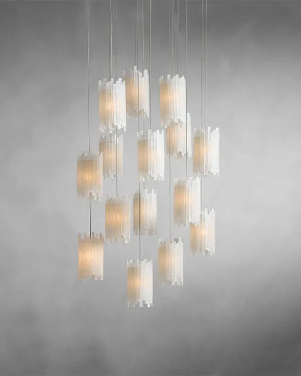 Laiton Round Chandelier, 15-Light in silver