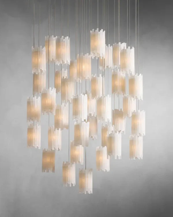 Laiton Round Chandelier, 36-Light in silver