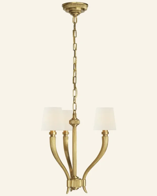 Laiton Brass Chandelier, 18" in brass