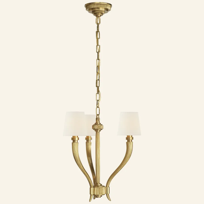 Laiton Brass Chandelier, 18" in brass