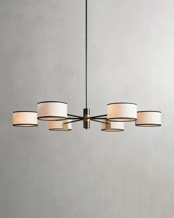 Laiton Round Chandelier, 48" in light bronze