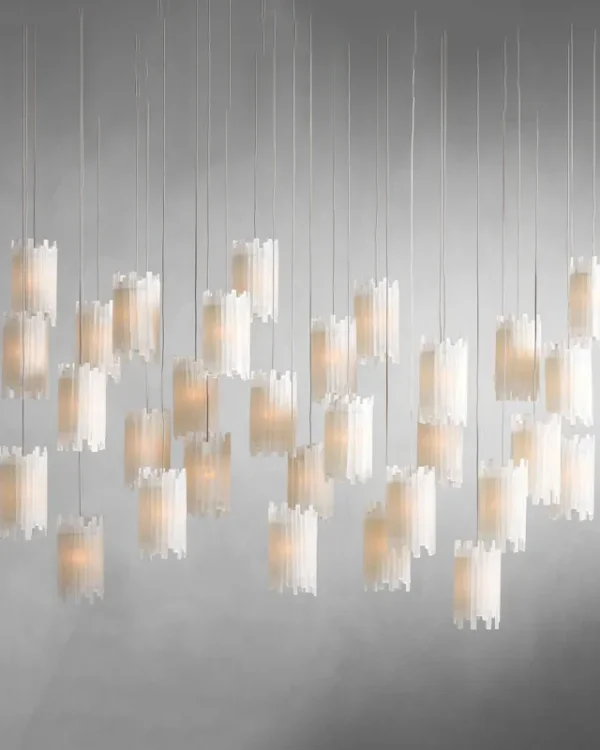Laiton Linear Chandelier, 54" in silver