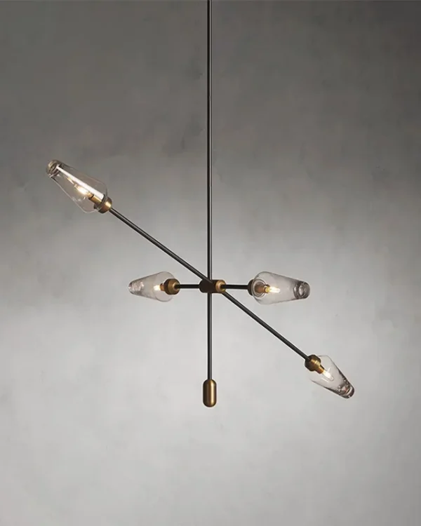 Laiton Glass Chandelier, 56" in bronze