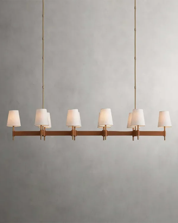 Laiton Linear Brass Chandelier, 72" in antique brass
