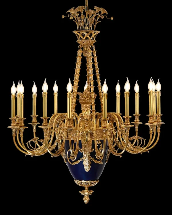 Luxembourg Brass Chandelier, 40" in antique brass