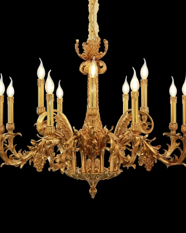 Monceau Brass Chandelier, 35" in antique brass