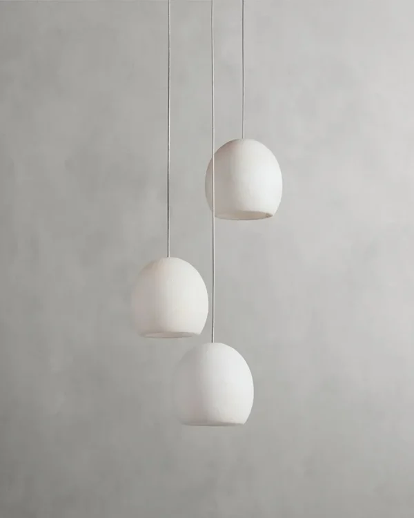 Montparnasse Round Alabaster Chandelier, 11" in burnished brass