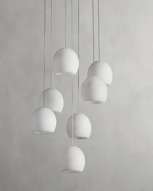 Montparnasse Round Alabaster Chandelier, 16" in burnished brass