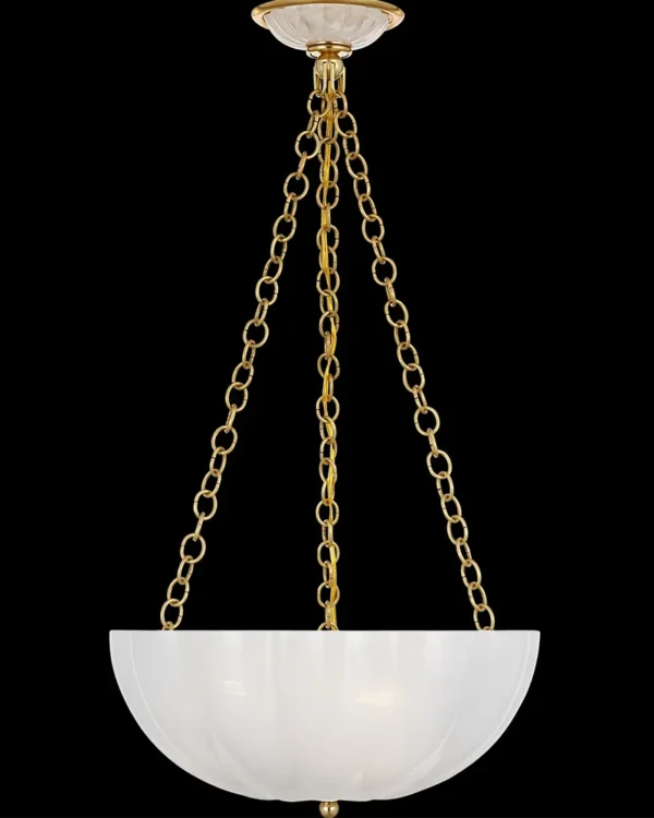 Montparnasse Floral Glass Chandelier, 16" in antique brass