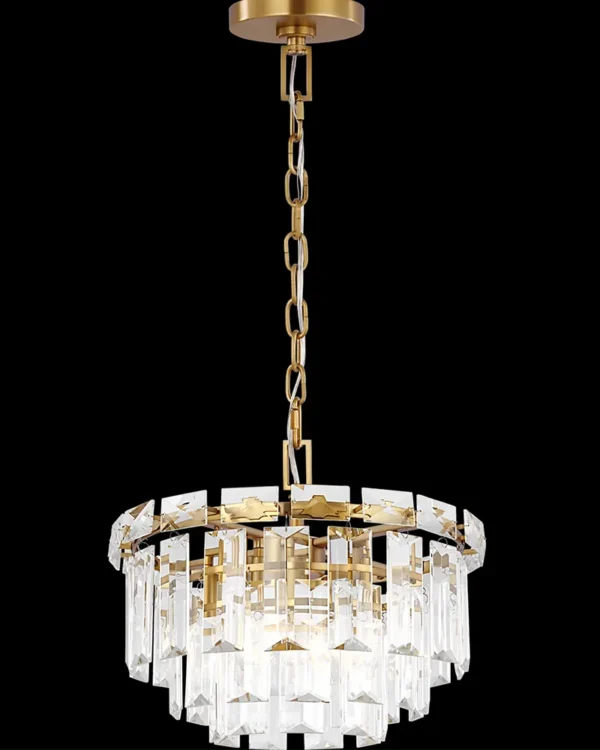 Montparnasse Crystal Chandelier, 16" in antique brass