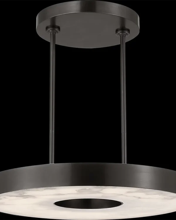 Montparnasse Alabaster Chandelier, 24" in antique brass