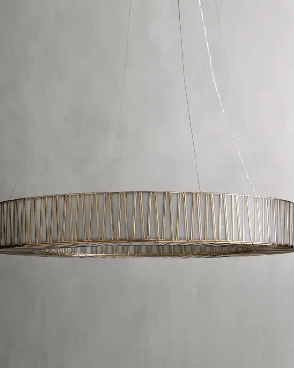 Montparnasse Round Glass Chandelier, 36" in antique brass