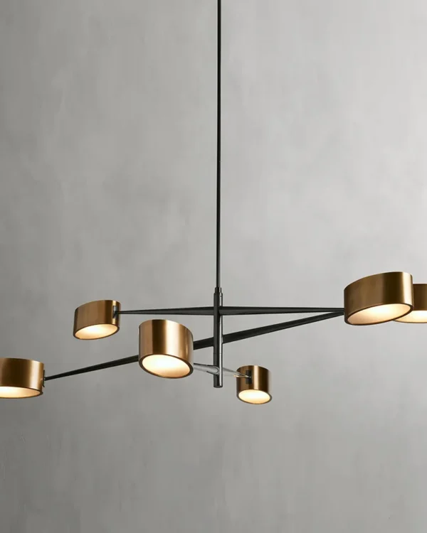 Montparnasse Glass Chandelier, 60" in antique brass