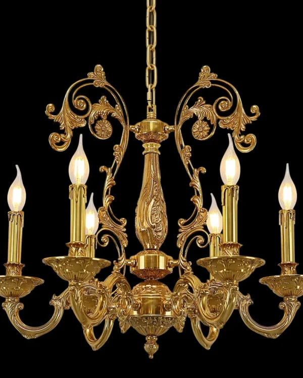 Ménilmontant Brass Chandelier, 25" in antique brass