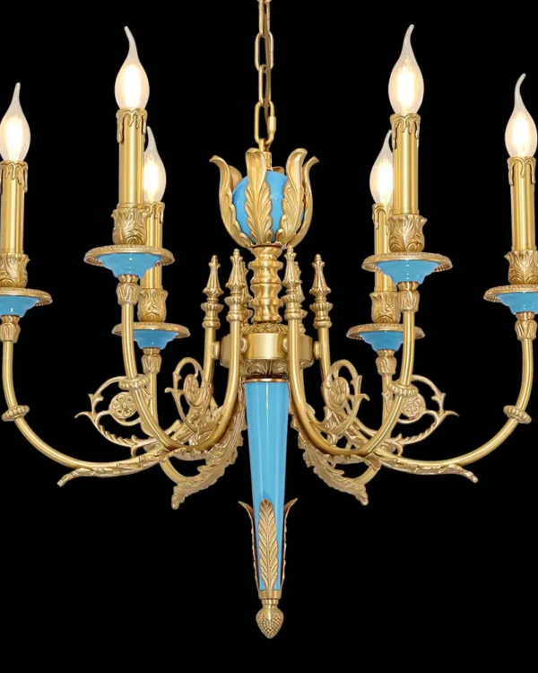 Ménilmontant Brass 6-Light Chandelier II, 26" × 23" H in Antique Brass in antique brass