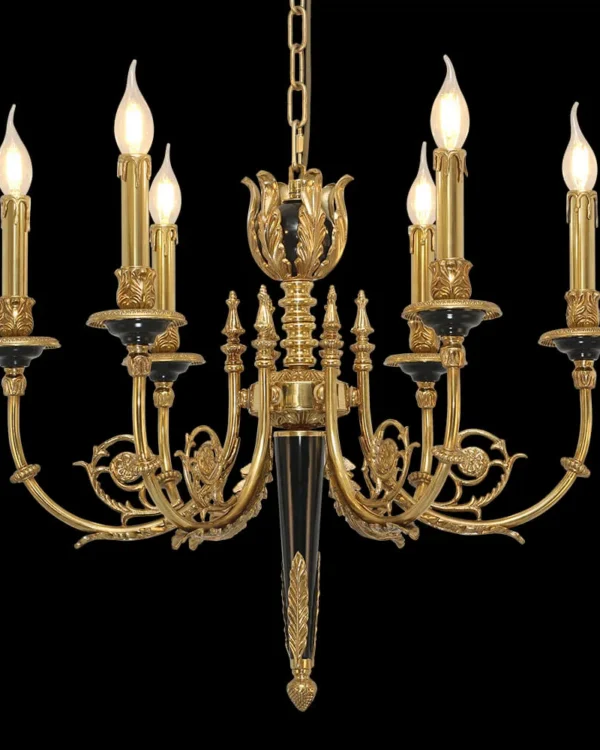 Ménilmontant Brass 6-Light Chandelier III, 26" × 23" H in Antique Brass in antique brass