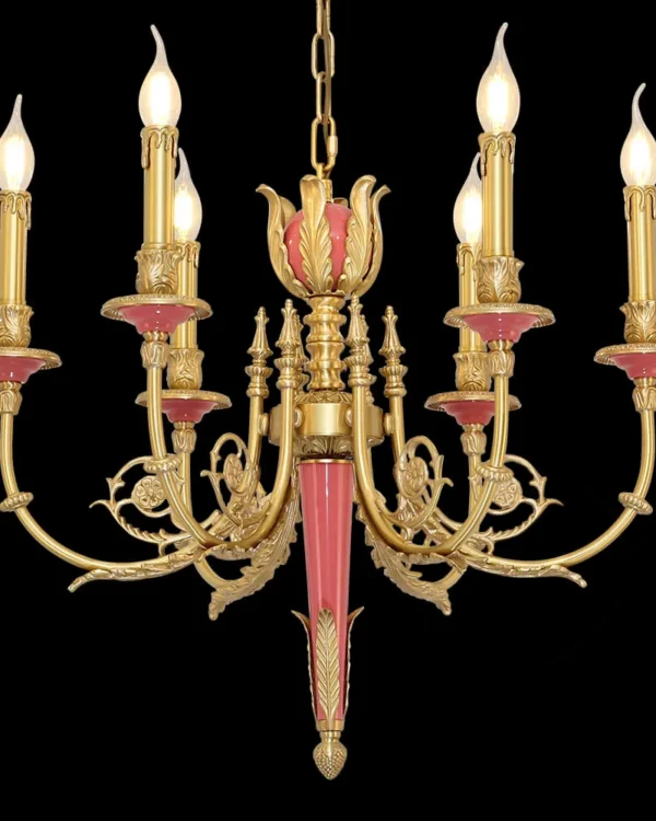 Ménilmontant Brass 6-Light Chandelier, 26" × 23" H in Antique Brass in antique brass