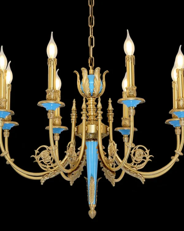 Ménilmontant Brass 8-Light Chandelier II, 30" × 23" H in Antique Brass in antique brass