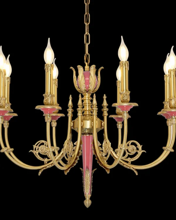 Ménilmontant Brass 8-Light Chandelier, 30" × 23" H in Antique Brass in antique brass