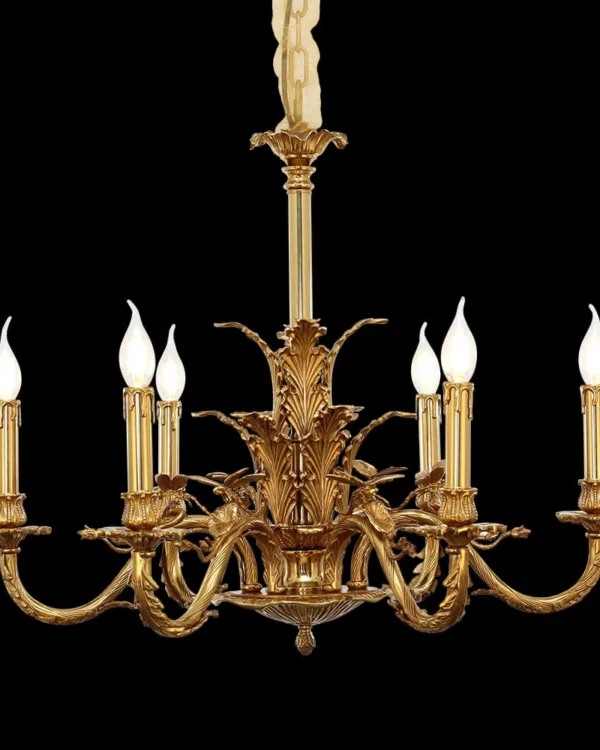 Neuilly Brass Chandelier, 28" in antique brass